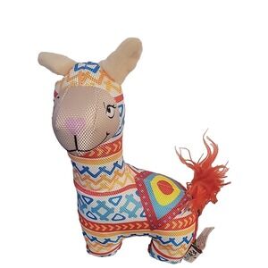 THINK DOG Llama Plush Toy Squeak Southwestern 9 inch Puppy Play